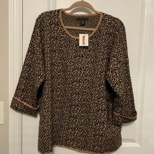 NWT Tahari leopard print sweater SZ 2X